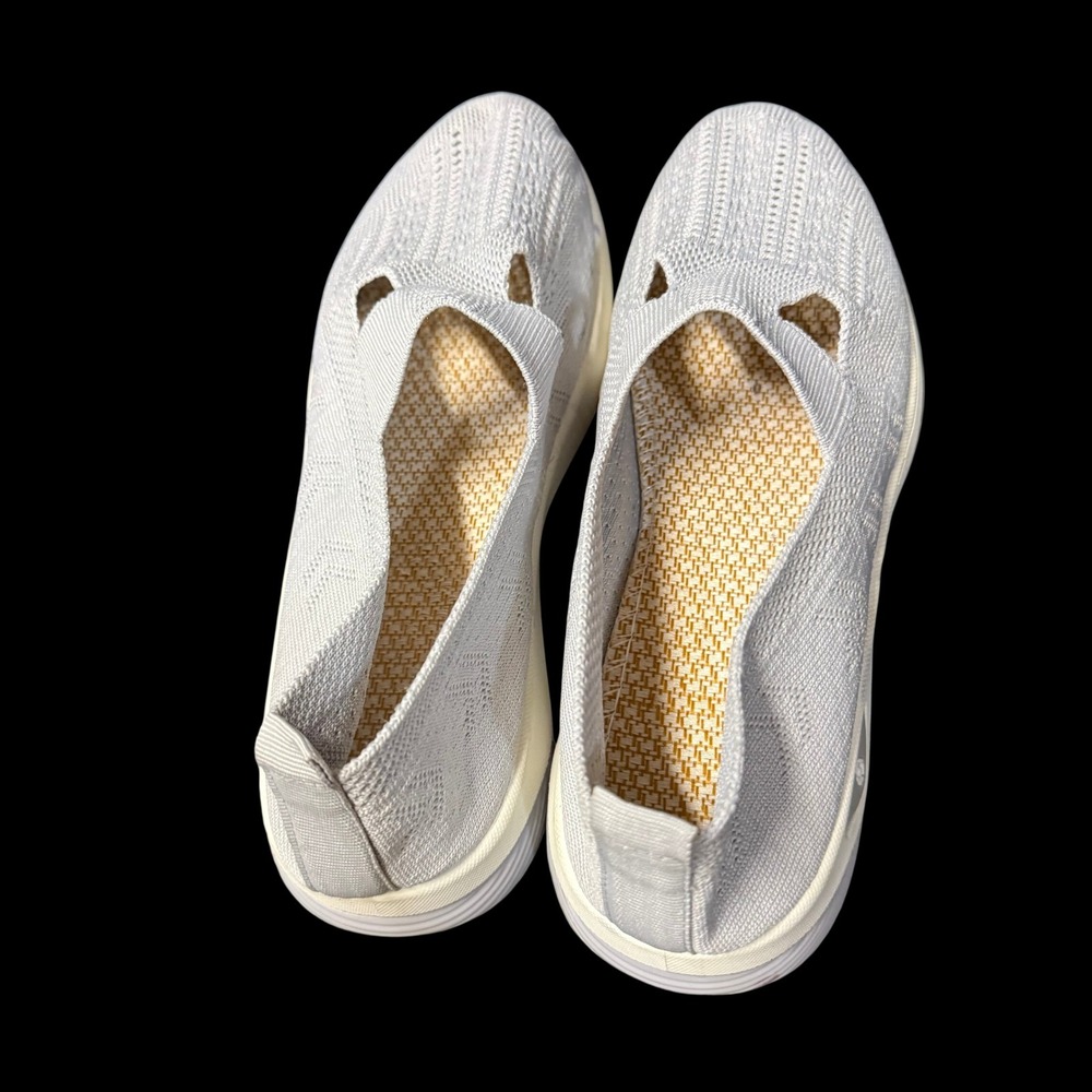Orthowalk 9 Light Grey Knit Mary Jane Slip On Orthopedic Walking Sneaker Comfort - Picture 6 of 8